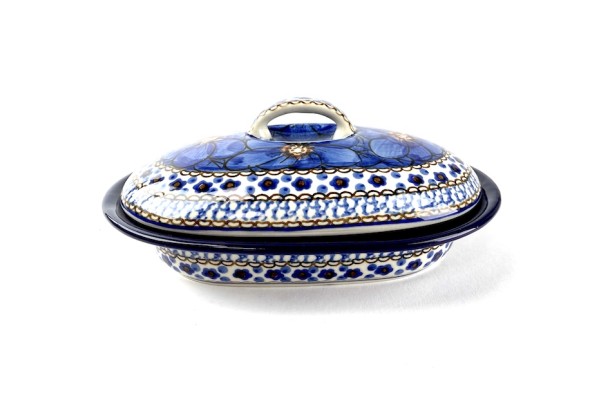 618  Bunzlau kleine Ovale Ovenschaal U408 Unikat Dekschalen